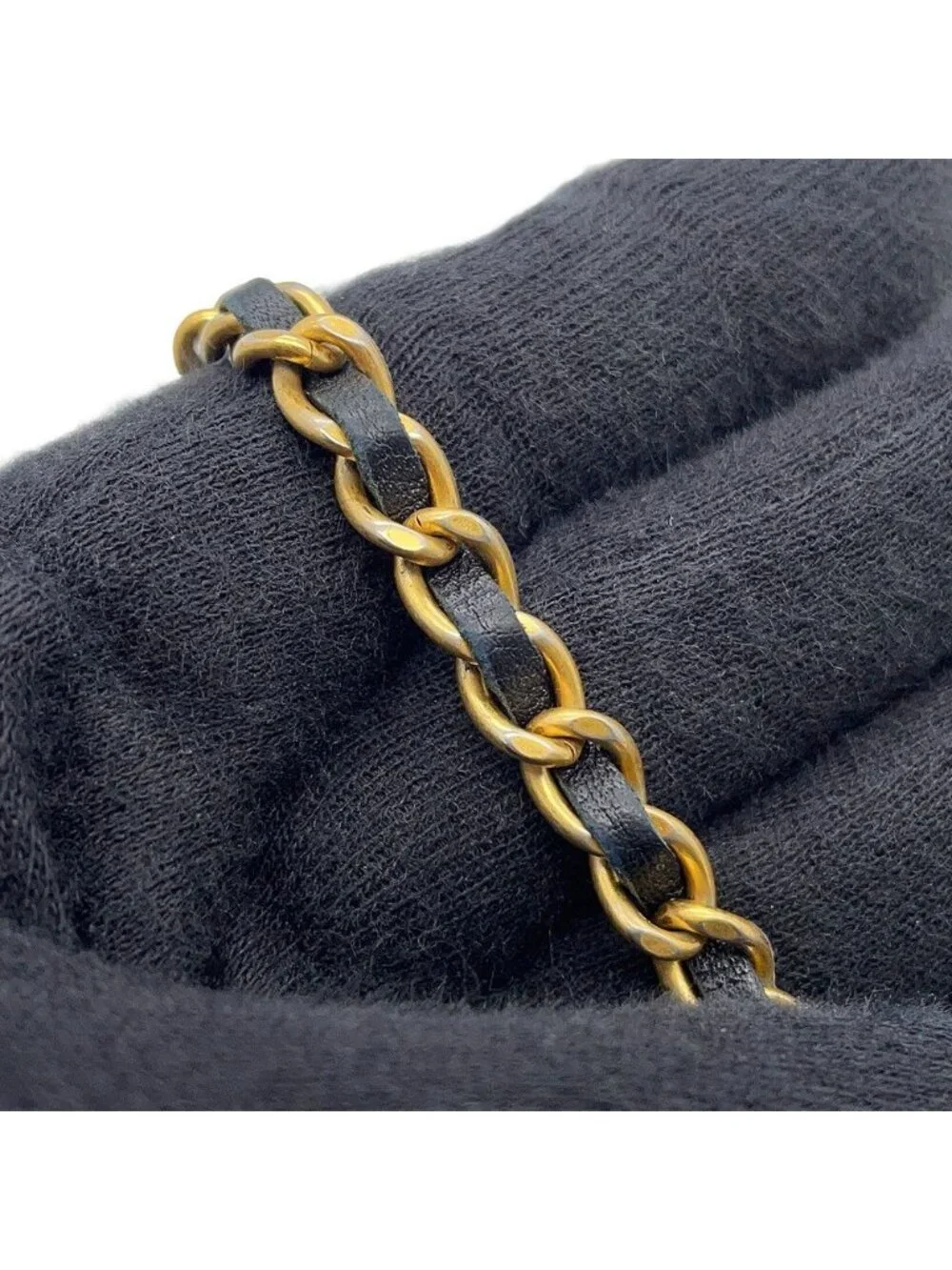 Chanel Chain Shoulder Bag Quilted CC Logo Lambskin Black